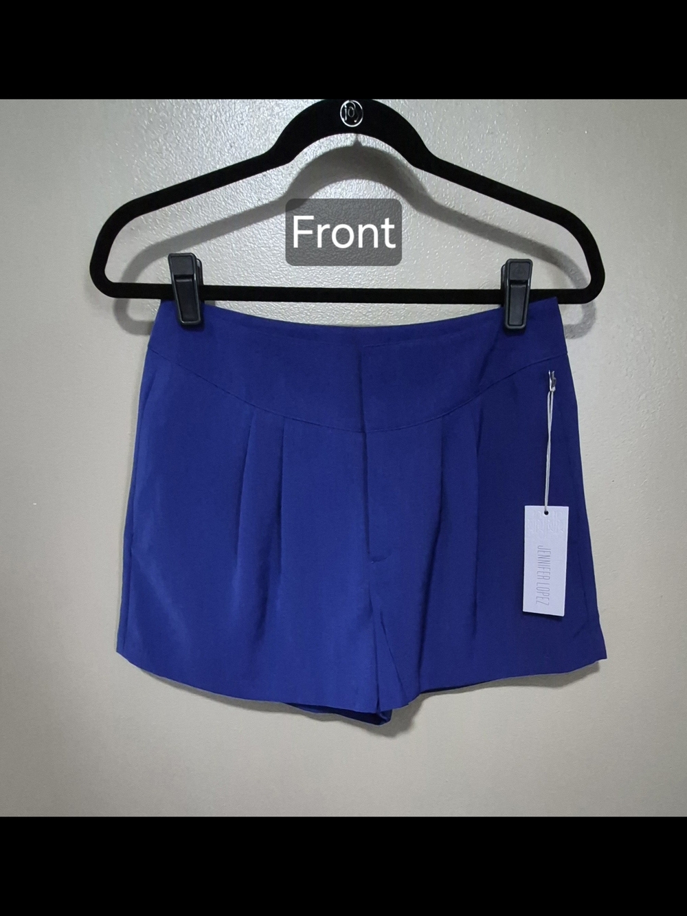 Jennifer Lopez JLo Glamazon Jungle Pleated Dress Shorts, Pure Violet, Size 4